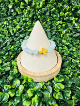 Gold Cross Bead Bracelet (aquamarine)